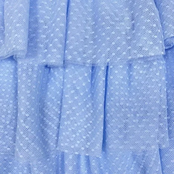 NWT HILL HOUSE HOME Small Pandora Tulle Midi Skirt Baby Blue Elastic Waist $250